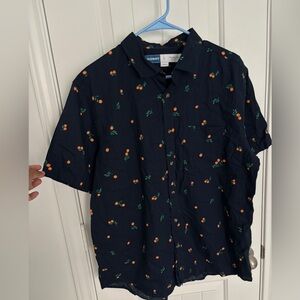 Old Navy Black Shirt with Orange Accents